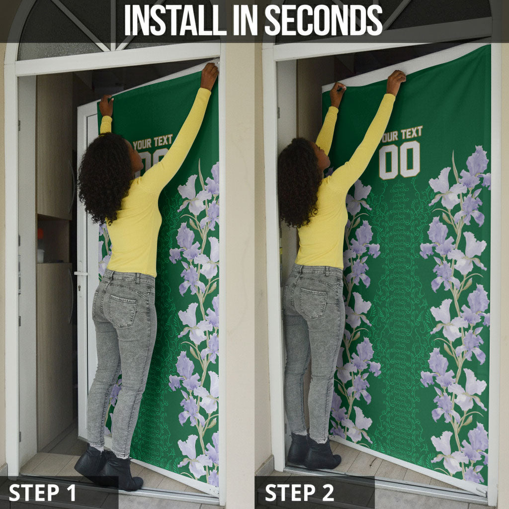 Custom Algeria Iris Floral Green Door Cover Africa Women’s Football Champion Series 2026