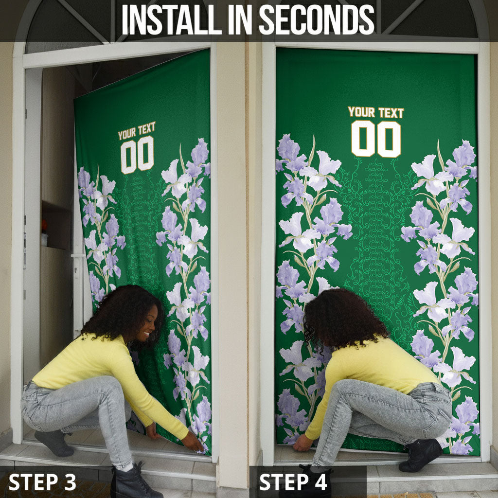 Custom Algeria Iris Floral Green Door Cover Africa Women’s Football Champion Series 2026