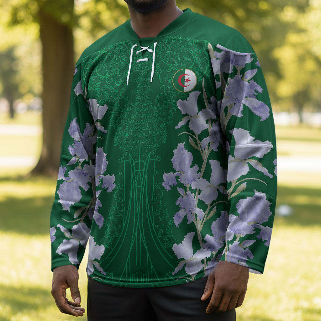 Custom Algeria Iris Floral Green Hockey Jersey Africa Women’s Football Champion Series 2026