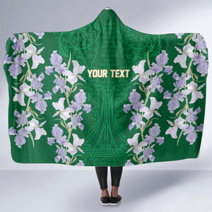 Custom Algeria Iris Floral Green Hooded Blanket Africa Women’s Football Champion Series 2026