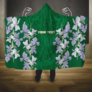 Custom Algeria Iris Floral Green Hooded Blanket Africa Women’s Football Champion Series 2026