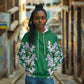 Custom Algeria Iris Floral Green Hoodie Africa Women’s Football Champion Series 2026
