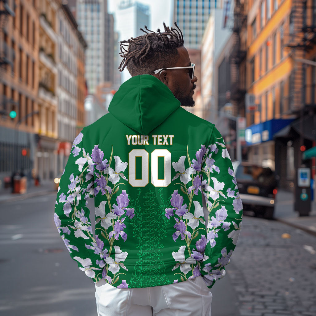 Custom Algeria Iris Floral Green Hoodie Africa Women’s Football Champion Series 2026