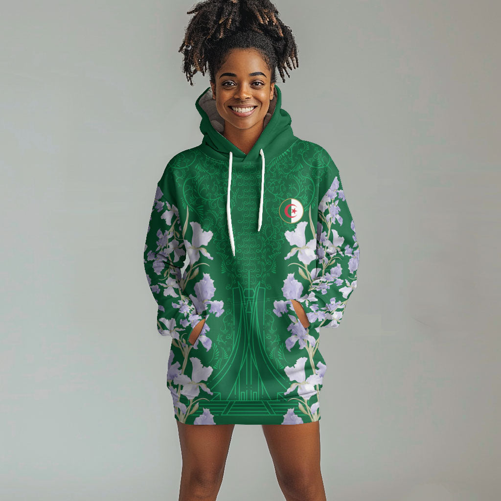 Custom Algeria Iris Floral Green Hoodie Dress Africa Women’s Football Champion Series 2026