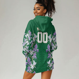 Custom Algeria Iris Floral Green Hoodie Dress Africa Women’s Football Champion Series 2026
