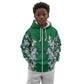 Custom Algeria Iris Floral Green Kid Hoodie Africa Women’s Football Champion Series 2026