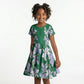 Custom Algeria Iris Floral Green Kid Short Sleeve Dress Africa Women’s Football Champion Series 2026