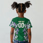 Custom Algeria Iris Floral Green Kid T shirt Africa Women’s Football Champion Series 2026