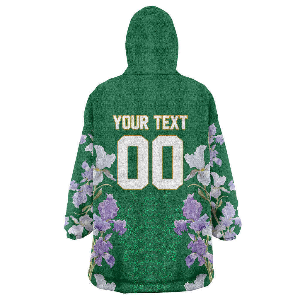 Custom Algeria Iris Floral Green Kid Wearable Blanket Hoodie Africa Women’s Football Champion Series 2026