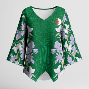 Custom Algeria Iris Floral Green Kimono Sleeve Blouse Africa Women’s Football Champion Series 2026