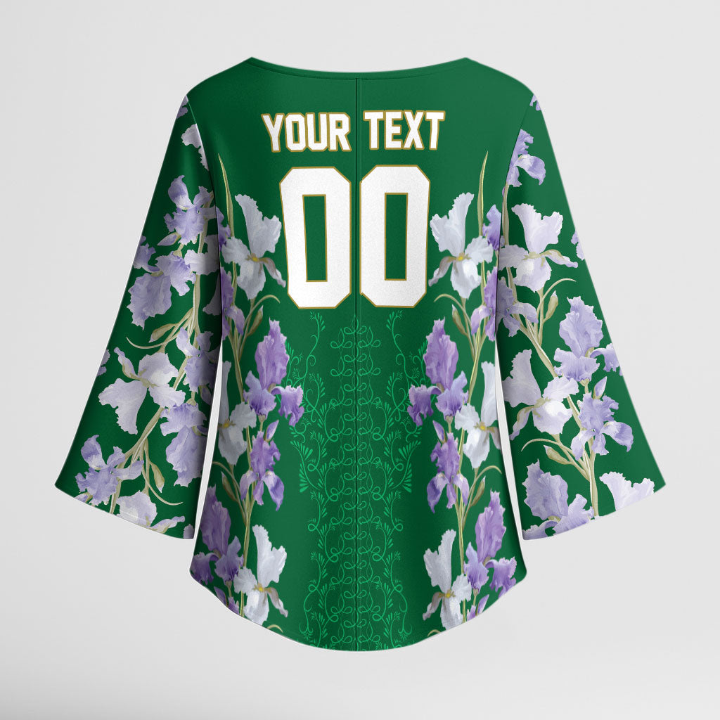Custom Algeria Iris Floral Green Kimono Sleeve Blouse Africa Women’s Football Champion Series 2026