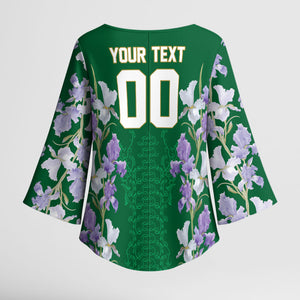 Custom Algeria Iris Floral Green Kimono Sleeve Blouse Africa Women’s Football Champion Series 2026