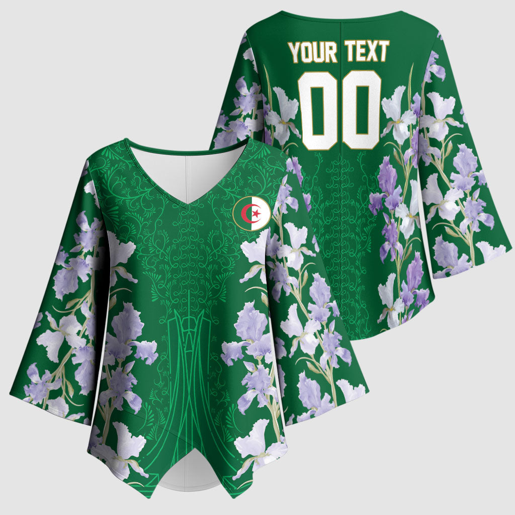 Custom Algeria Iris Floral Green Kimono Sleeve Blouse Africa Women’s Football Champion Series 2026