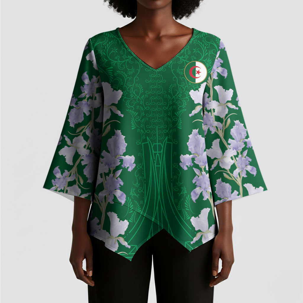 Custom Algeria Iris Floral Green Kimono Sleeve Blouse Africa Women’s Football Champion Series 2026