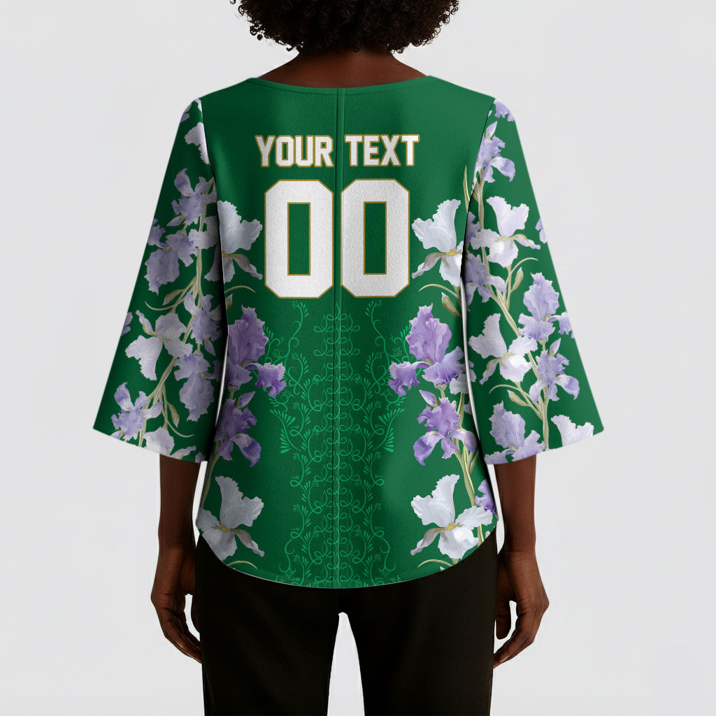 Custom Algeria Iris Floral Green Kimono Sleeve Blouse Africa Women’s Football Champion Series 2026