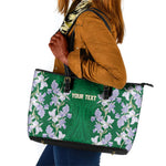 Custom Algeria Iris Floral Green Leather Tote Bag Africa Women’s Football Champion Series 2026