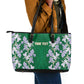 Custom Algeria Iris Floral Green Leather Tote Bag Africa Women’s Football Champion Series 2026