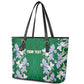 Custom Algeria Iris Floral Green Leather Tote Bag Africa Women’s Football Champion Series 2026