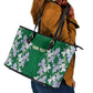 Custom Algeria Iris Floral Green Leather Tote Bag Africa Women’s Football Champion Series 2026