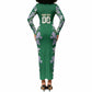 Custom Algeria Iris Floral Green Long Sleeve Bodycon Dress Africa Women’s Football Champion Series 2026