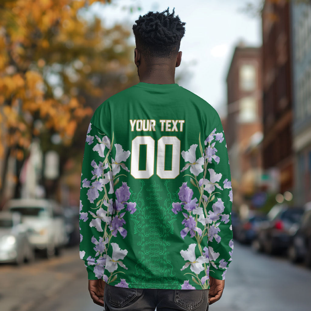 Custom Algeria Iris Floral Green Long Sleeve Shirt Africa Women’s Football Champion Series 2026