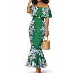 Custom Algeria Iris Floral Green Mermaid Dress Africa Women’s Football Champion Series 2026
