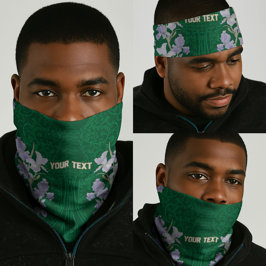 Custom Algeria Iris Floral Green Neck Gaiter Africa Women’s Football Champion Series 2026