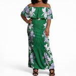 Custom Algeria Iris Floral Green Off Shoulder Maxi Dress Africa Women’s Football Champion Series 2026