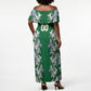 Custom Algeria Iris Floral Green Off Shoulder Maxi Dress Africa Women’s Football Champion Series 2026