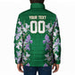 Custom Algeria Iris Floral Green Padded Jacket Africa Women’s Football Champion Series 2026