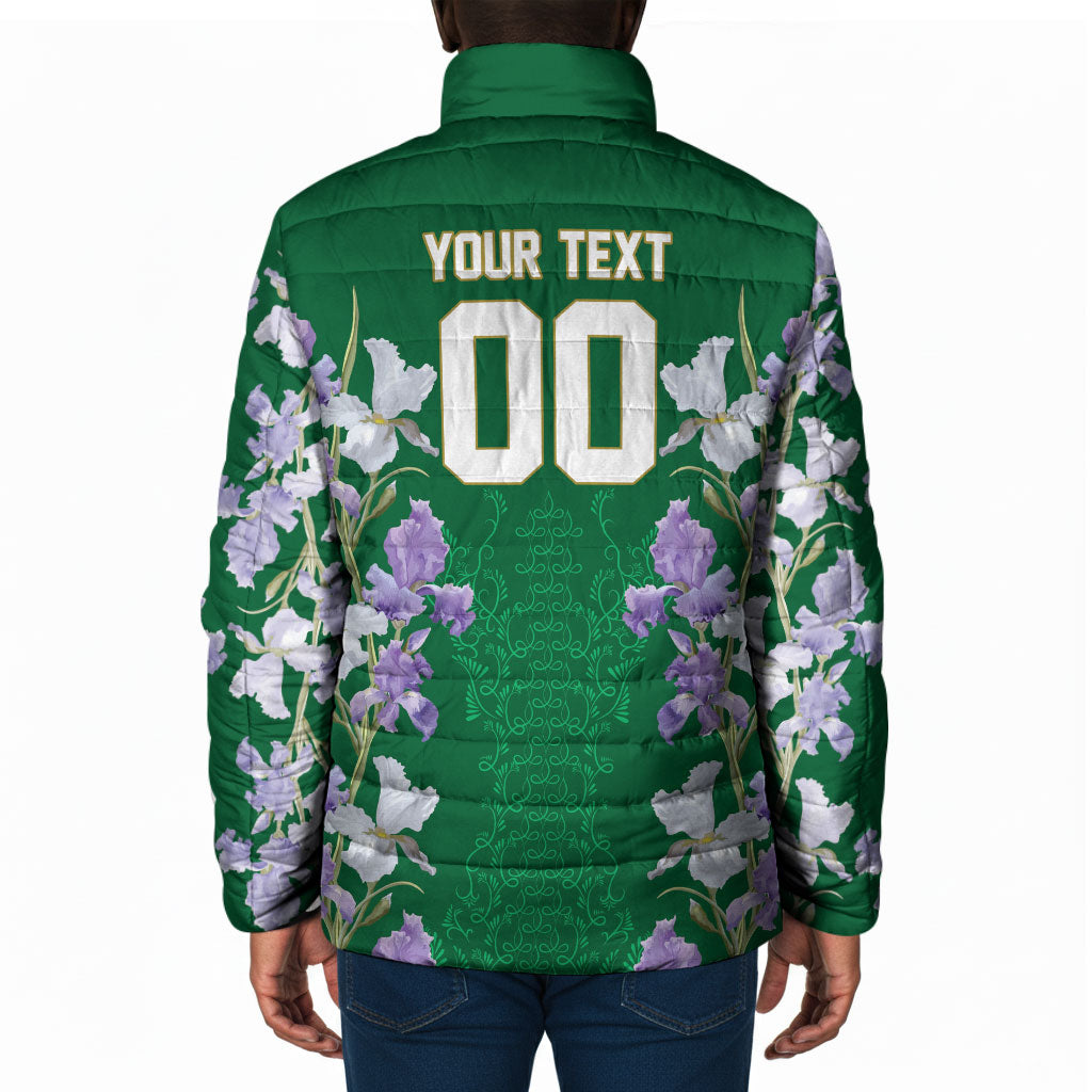 Custom Algeria Iris Floral Green Padded Jacket Africa Women’s Football Champion Series 2026