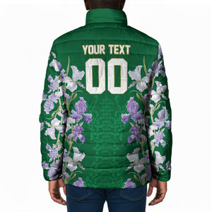Custom Algeria Iris Floral Green Padded Jacket Africa Women’s Football Champion Series 2026
