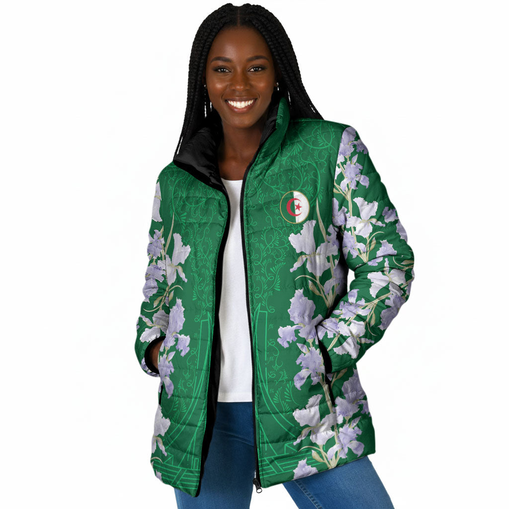 Custom Algeria Iris Floral Green Padded Jacket Africa Women’s Football Champion Series 2026