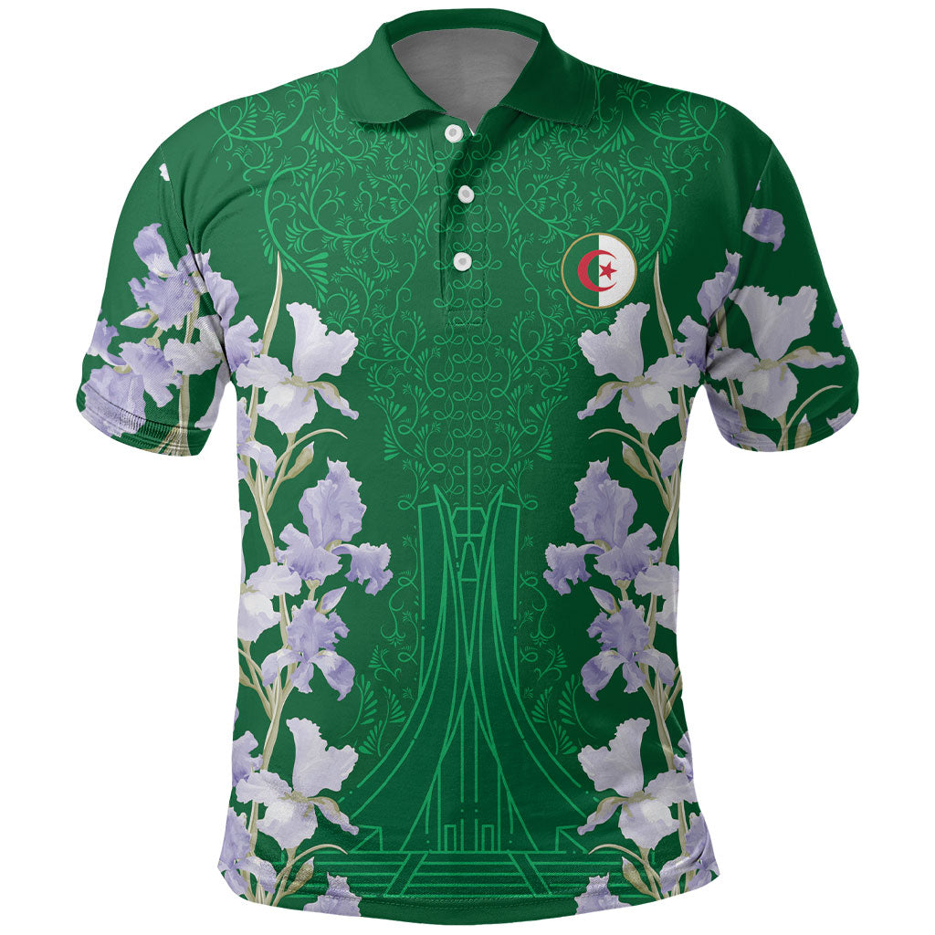 Custom Algeria Iris Floral Green Polo Shirt Africa Women’s Football Champion Series 2026