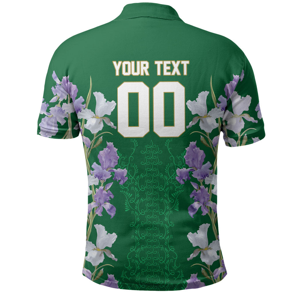 Custom Algeria Iris Floral Green Polo Shirt Africa Women’s Football Champion Series 2026