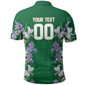 Custom Algeria Iris Floral Green Polo Shirt Africa Women’s Football Champion Series 2026