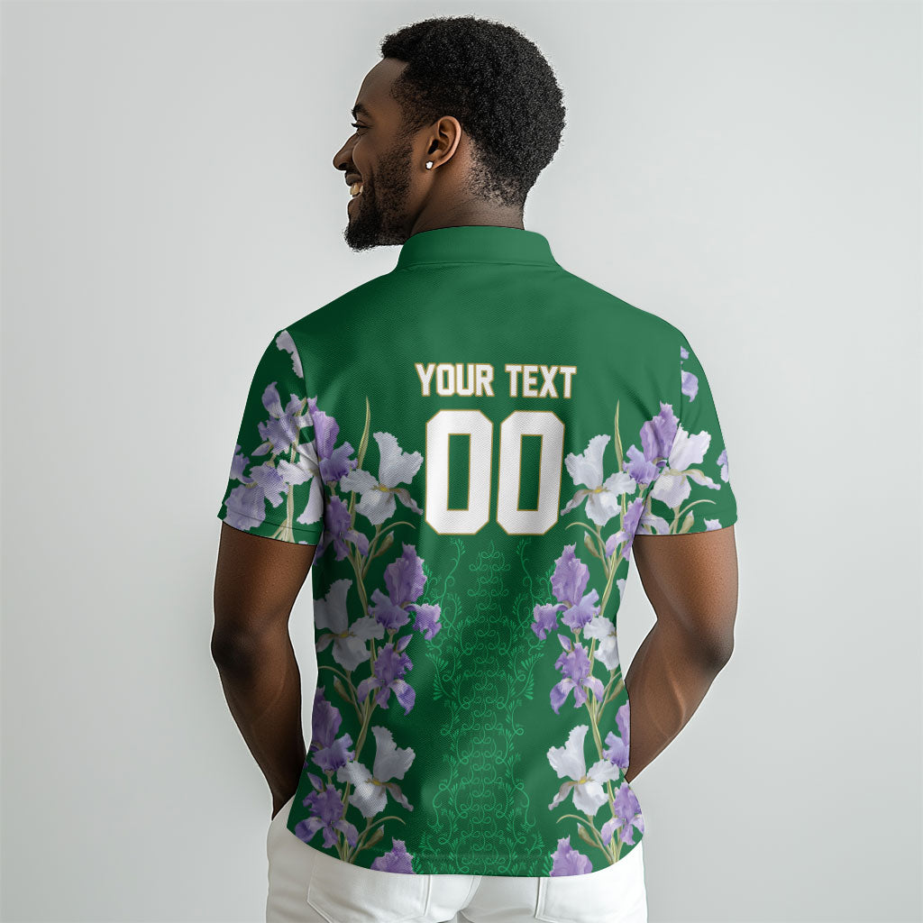 Custom Algeria Iris Floral Green Polo Shirt Africa Women’s Football Champion Series 2026
