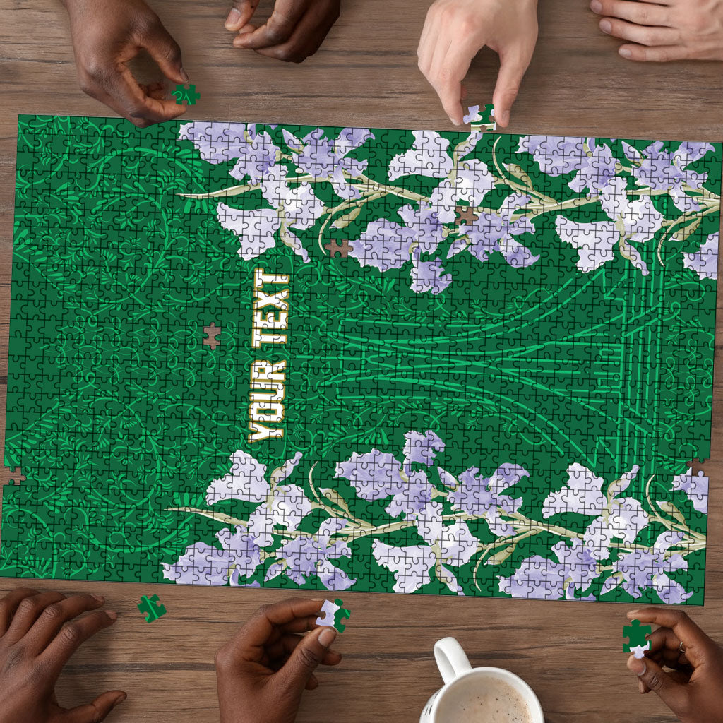 Custom Algeria Iris Floral Green Puzzle Africa Women’s Football Champion Series 2026