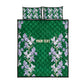 Custom Algeria Iris Floral Green Quilt Bed Set Africa Women’s Football Champion Series 2026