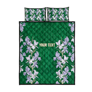Custom Algeria Iris Floral Green Quilt Bed Set Africa Women’s Football Champion Series 2026