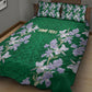 Custom Algeria Iris Floral Green Quilt Bed Set Africa Women’s Football Champion Series 2026