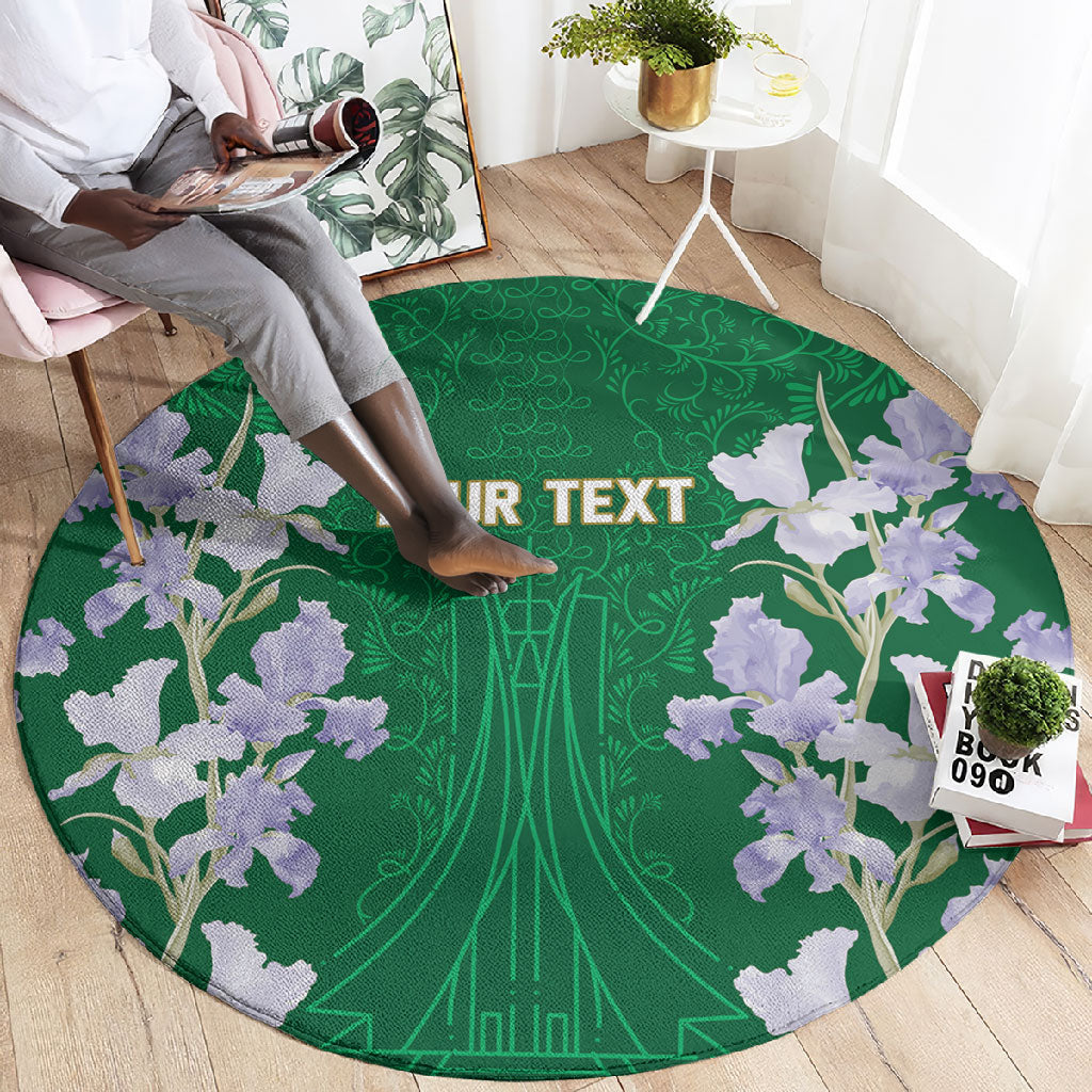 Custom Algeria Iris Floral Green Round Carpet Africa Women’s Football Champion Series 2026