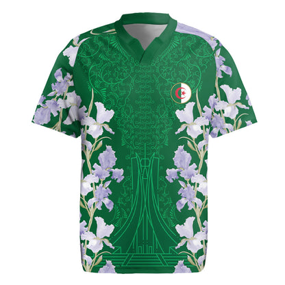 Custom Algeria Iris Floral Green Rugby Jersey Africa Women’s Football Champion Series 2026