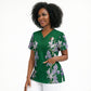 Custom Algeria Iris Floral Green Scrub Top Africa Women’s Football Champion Series 2026
