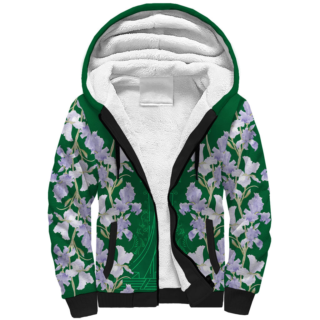Custom Algeria Iris Floral Green Sherpa Hoodie Africa Women’s Football Champion Series 2026
