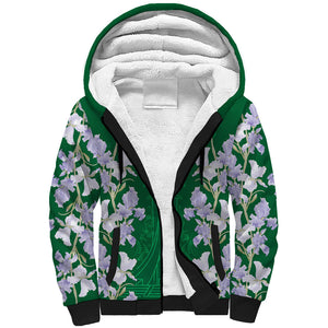 Custom Algeria Iris Floral Green Sherpa Hoodie Africa Women’s Football Champion Series 2026