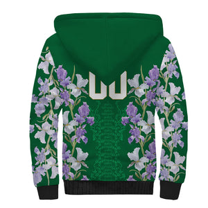 Custom Algeria Iris Floral Green Sherpa Hoodie Africa Women’s Football Champion Series 2026