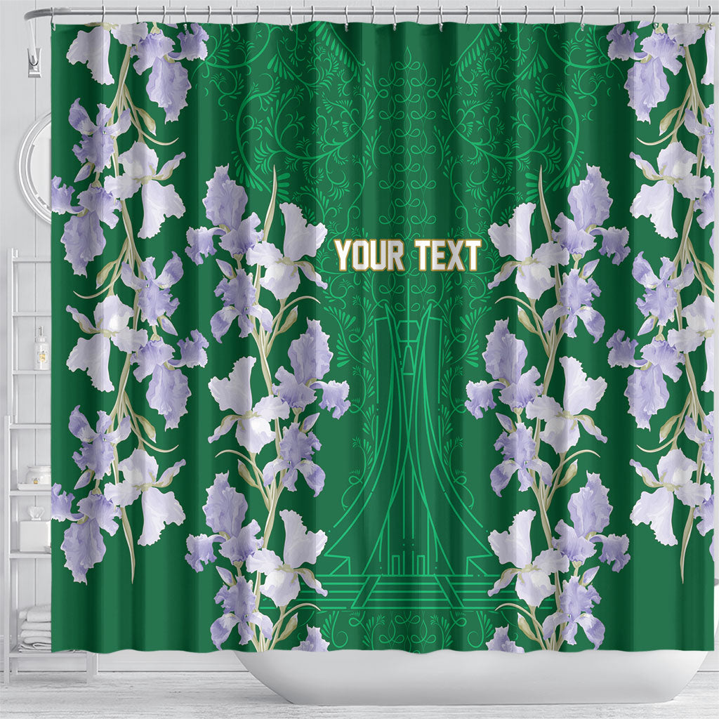 Custom Algeria Iris Floral Green Shower Curtain Africa Women’s Football Champion Series 2026
