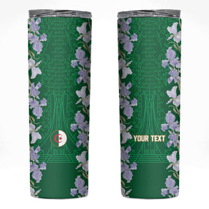 Custom Algeria Iris Floral Green Skinny Tumbler Africa Women’s Football Champion Series 2026