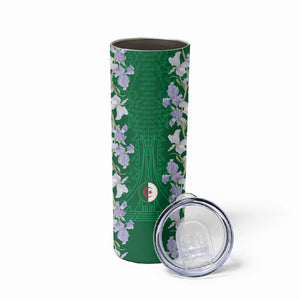 Custom Algeria Iris Floral Green Skinny Tumbler Africa Women’s Football Champion Series 2026